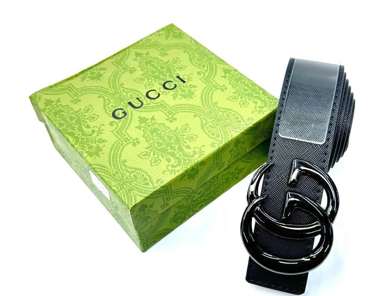 غوتشي | حزام بلوندي متشابك G – أسود / ذهبي