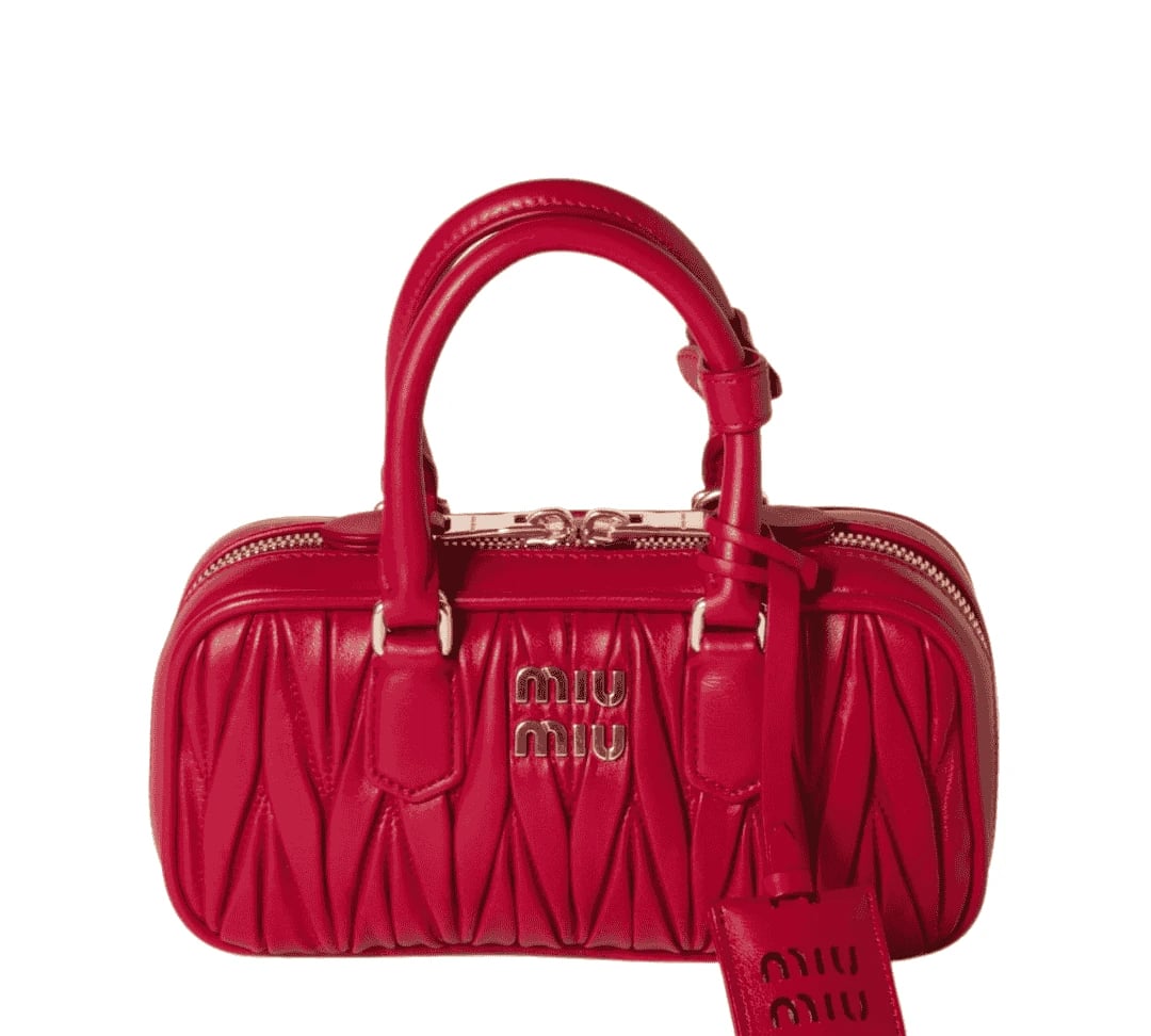 Miu Miu Arcadie Matelassé Nappa Leather Mini-Bag "Red"