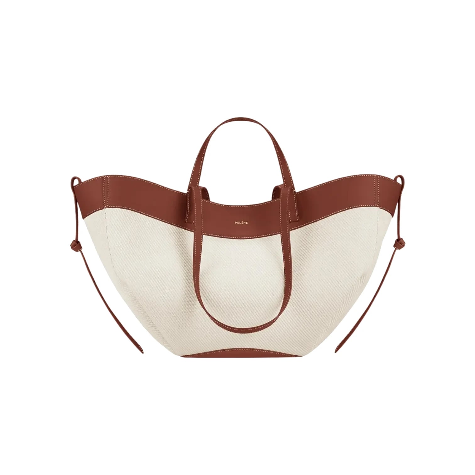 Polène Bag |Cyme Tote Cognac Canvas