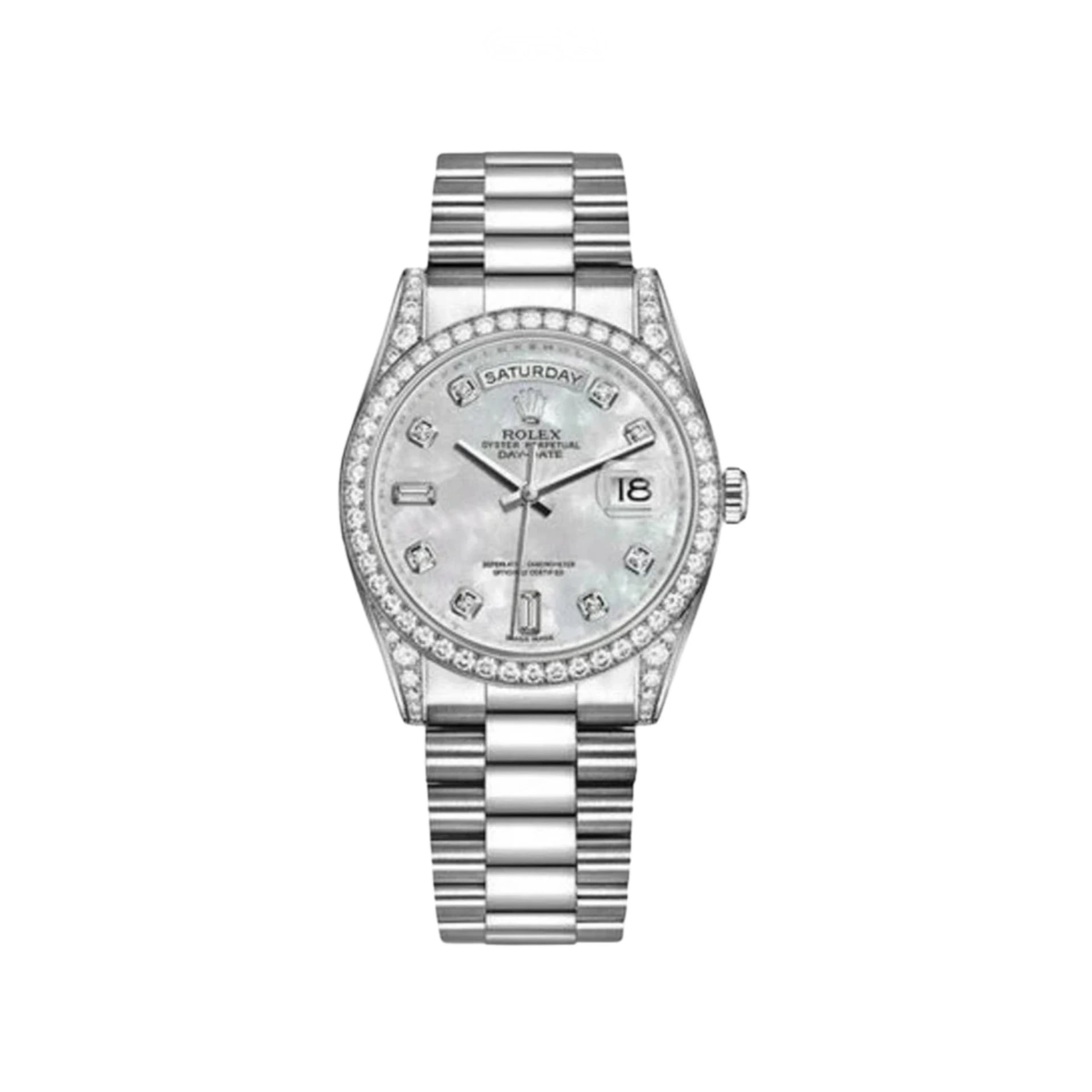 Rolex Day-Date – White Dial Silver Steel