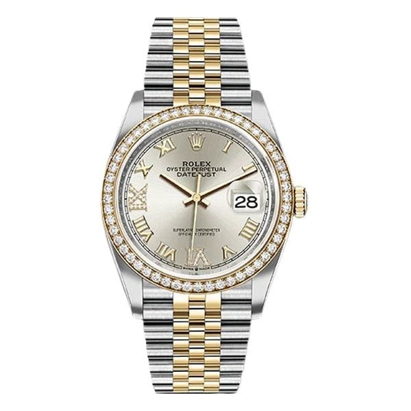 Rolex Datejust Silver Roman Dial Watch