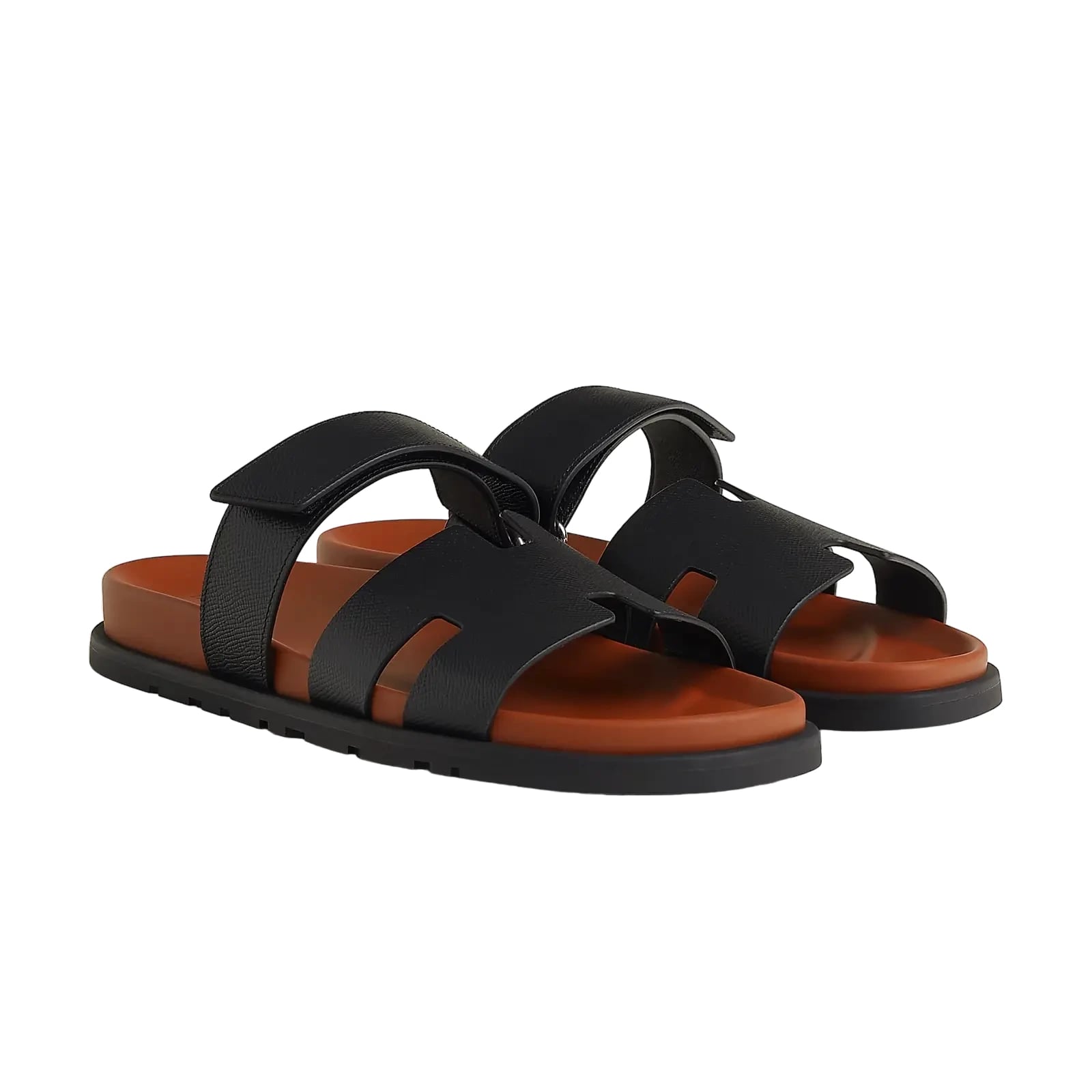 Hermès Chypre Sandals – Noir / Naturel