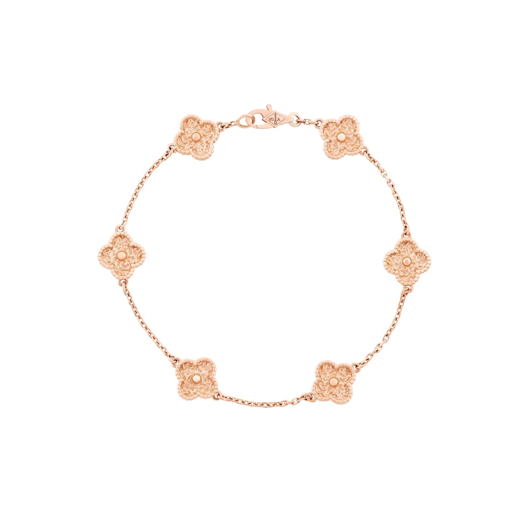 Van Cleef Rose Gold White Bracelet