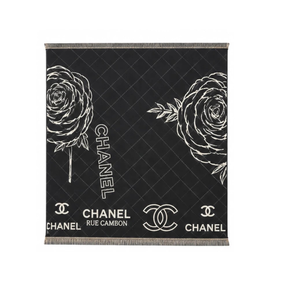 Chanel CC Camellia Grid Scarf (SCF-CHA-021)