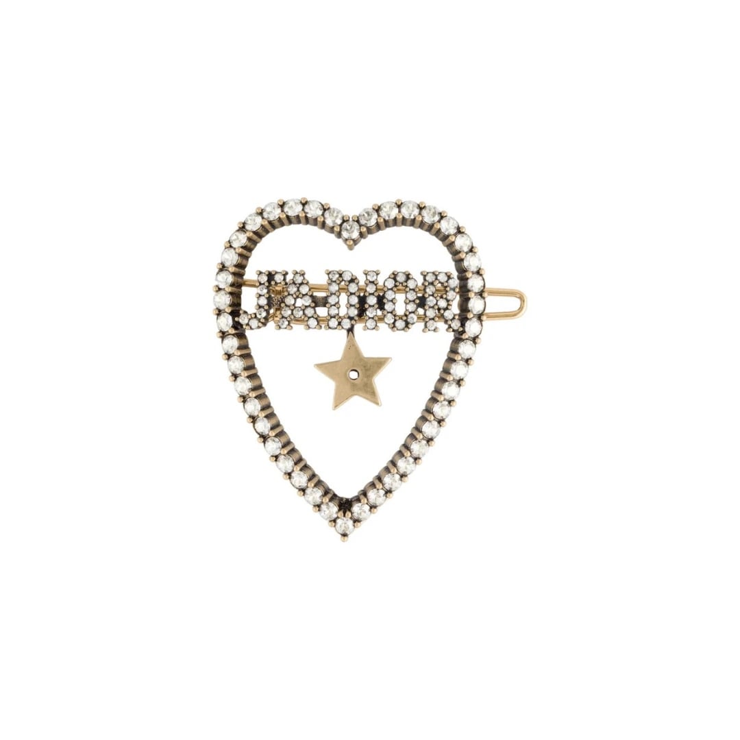 Dior Crystal Heart JAdior Barrette Jewelry