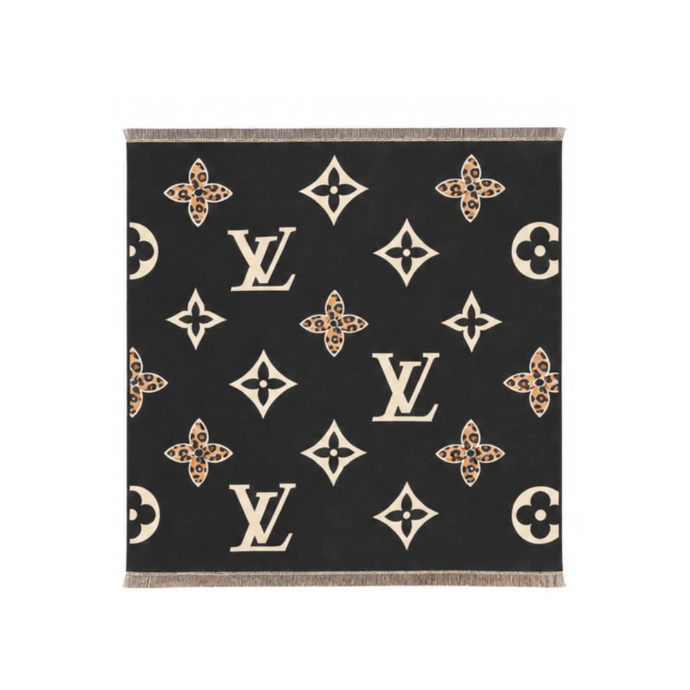 Louis Vuitton Monogram Black Scarf