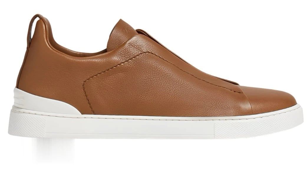 Zegna Triple Stitch Beige Sneaker | Men