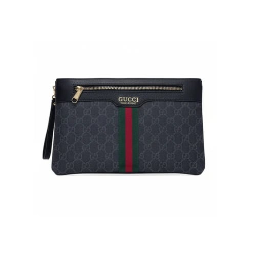 Gucci Pouch Leather Stripe Zip