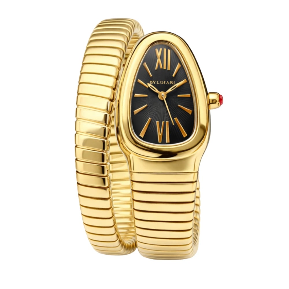 Bvlgari Serpenti Tubogas – Gold Steel and Black Dial