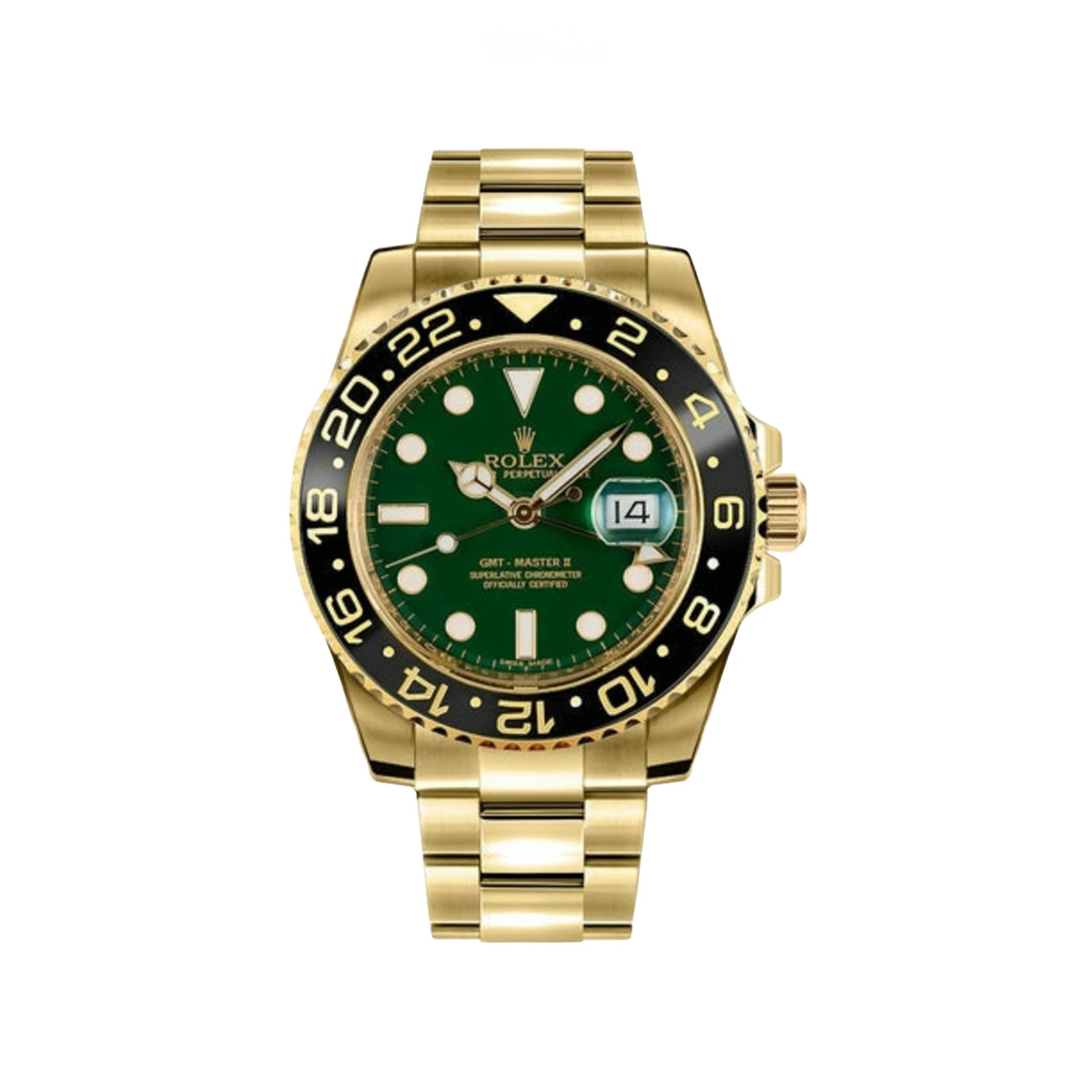 Rolex GMT-Master II – Green Dial Yellow Gold Steel