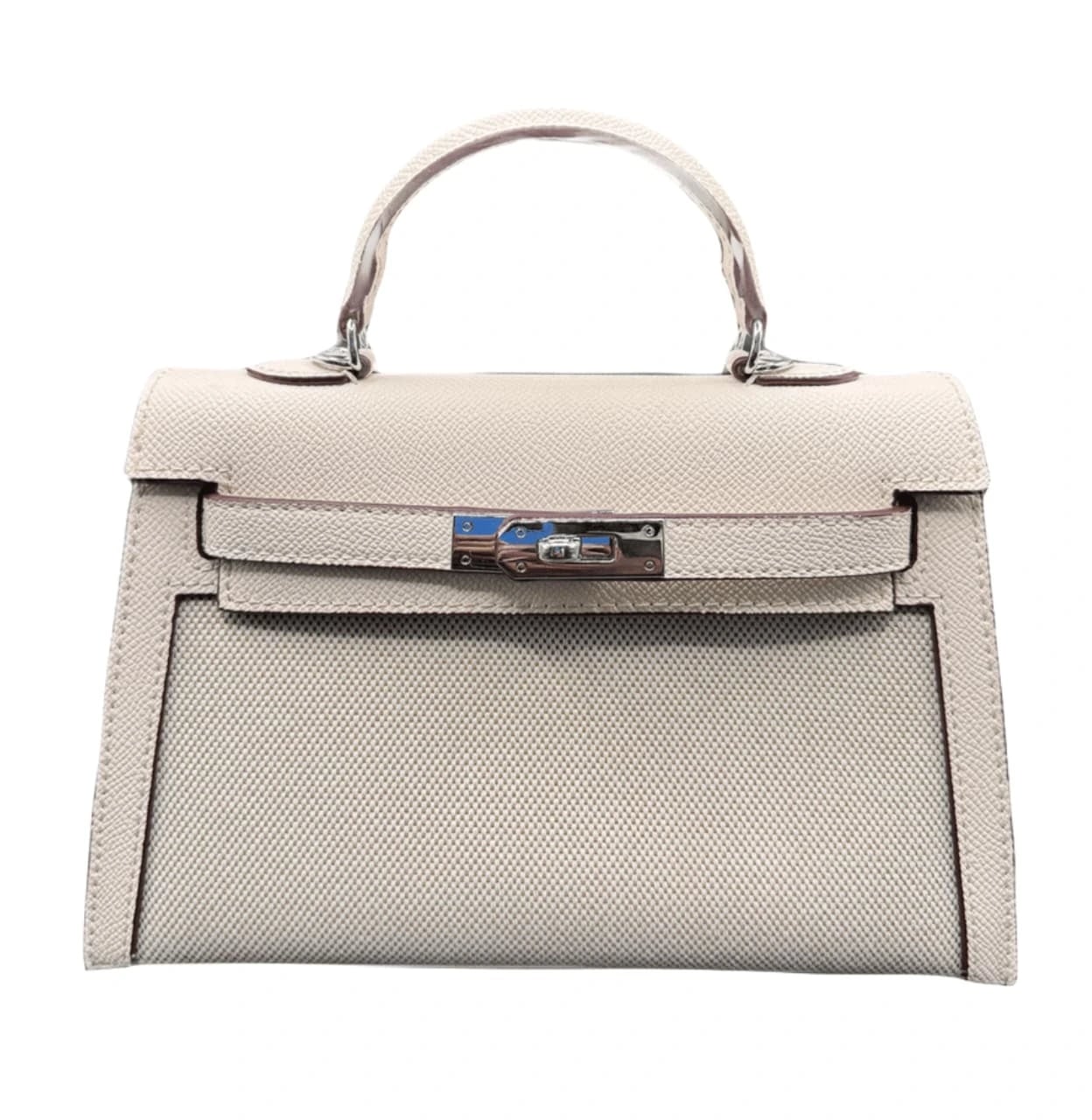 Hermès Mini Kelly Ii Bag Crafted from Epsom Leather with Canvas Sides