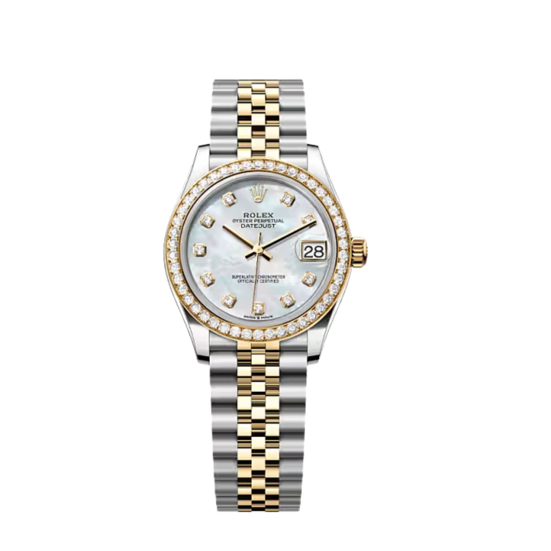 Rolex Lady-Datejust – Two Tone, White Dial & Diamond Detail
