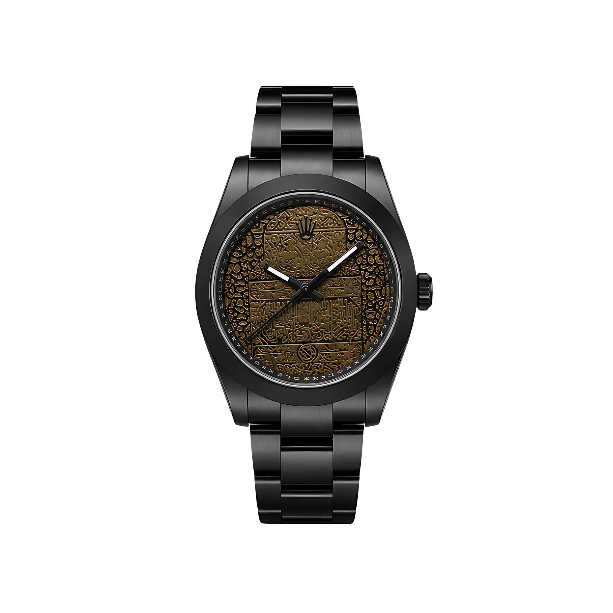 Rolex Watch | Milgauss Arabic Gold Dial Matte Black