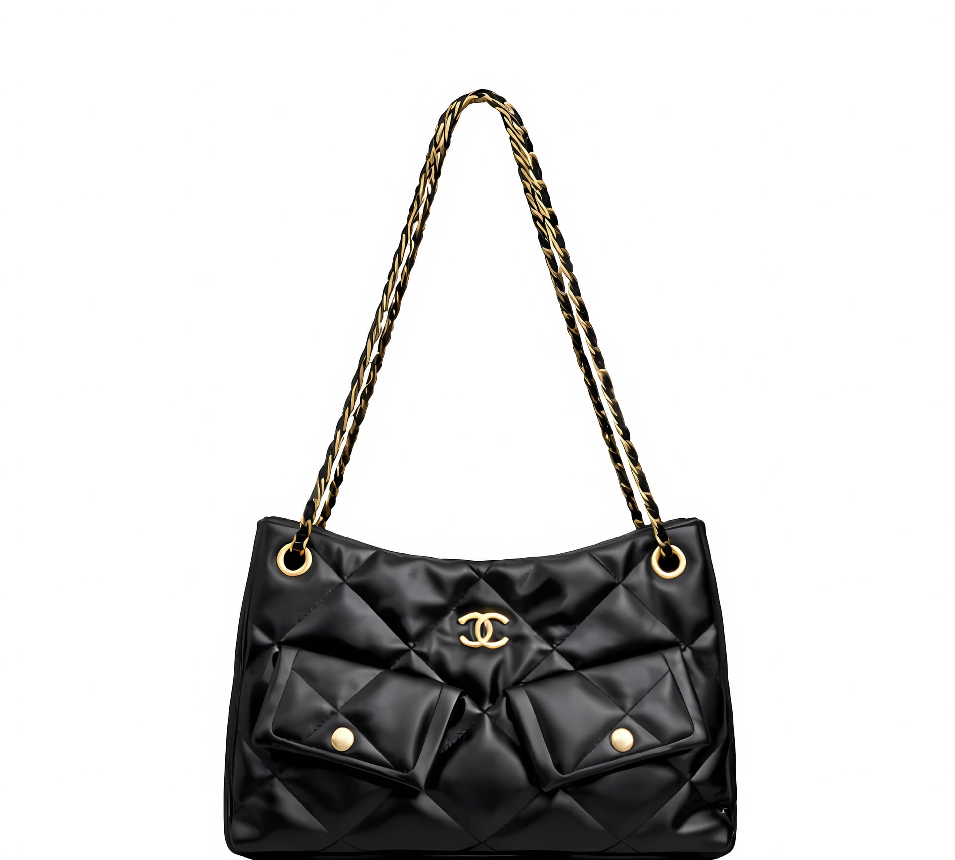 Chanel 25 Small Hobo Bag Suede Black