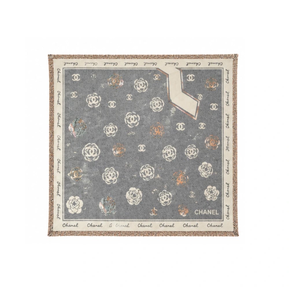 Chanel CC Camellia Grid Scarf (SCF-CHA-022)