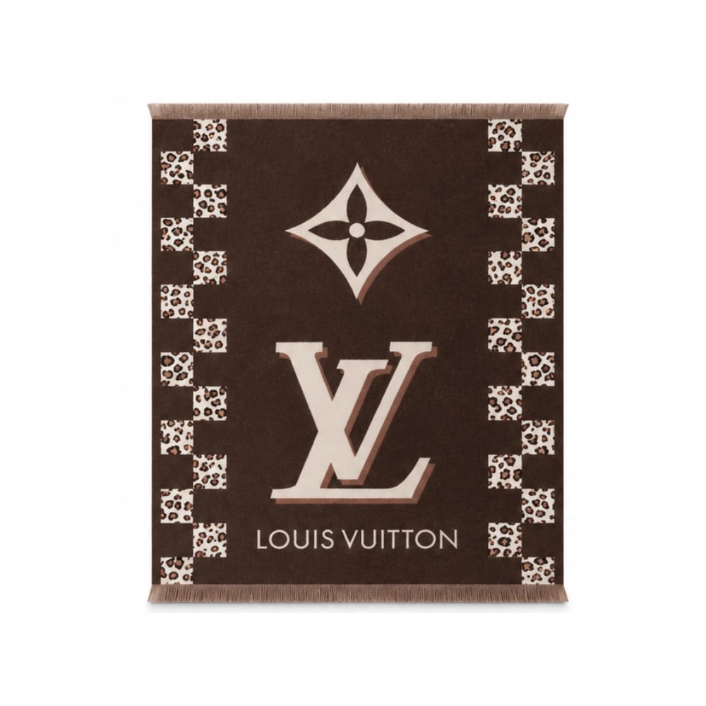 Louis Vuitton Checkered Leopard Scarf