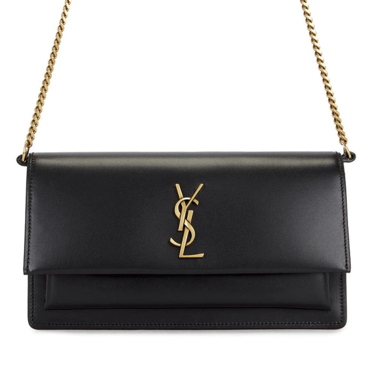 Saint Laurent Sunset Bag.made from Smooth / Crocodile-Embossed Calfskin Leather
