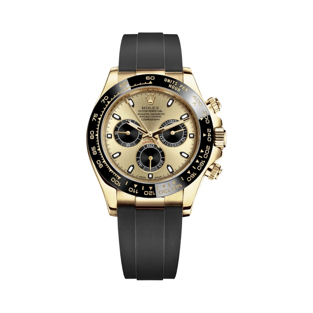 Rolex Gold Champagne Black Dial Yellow