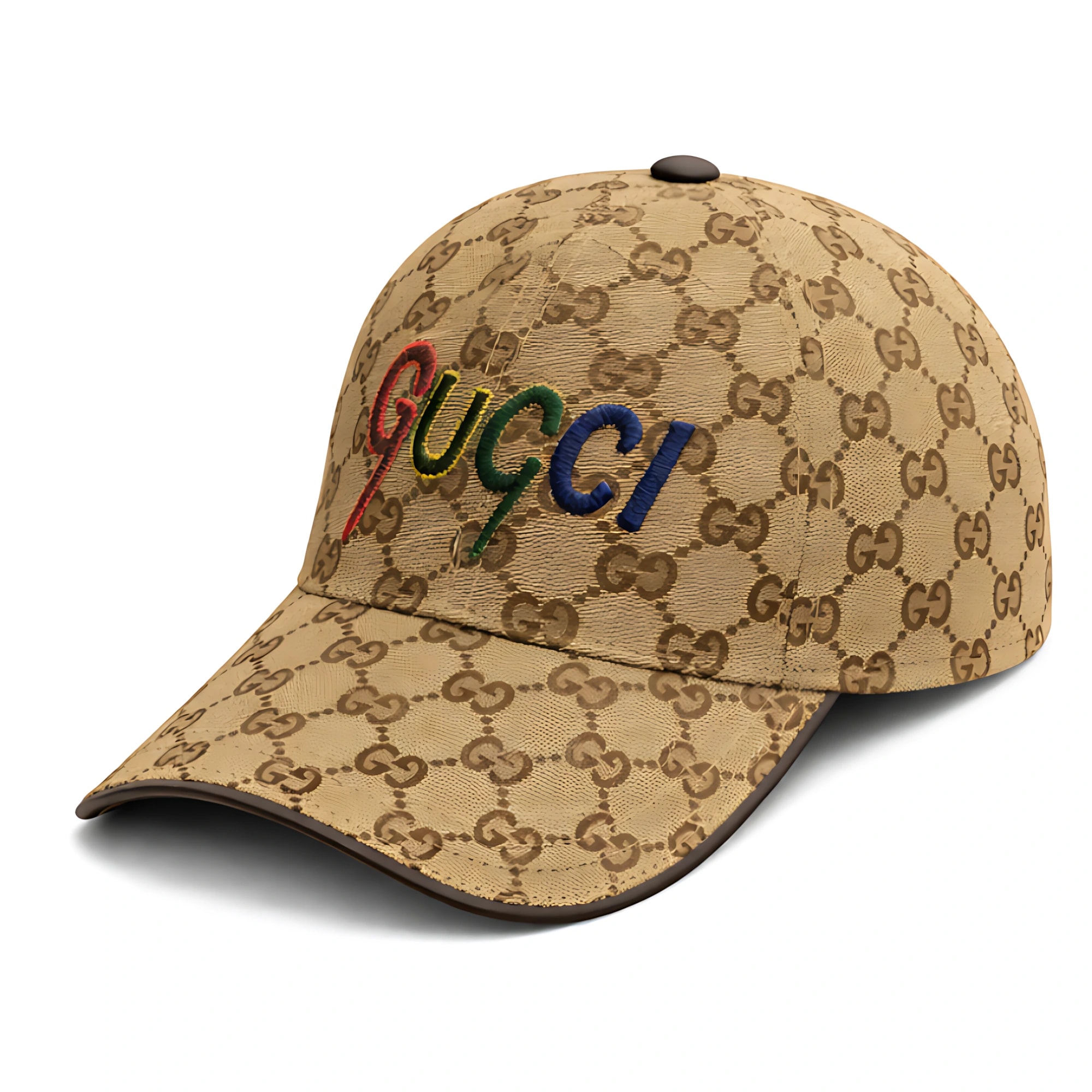Gucci GG Logo Canvas Camel Cap