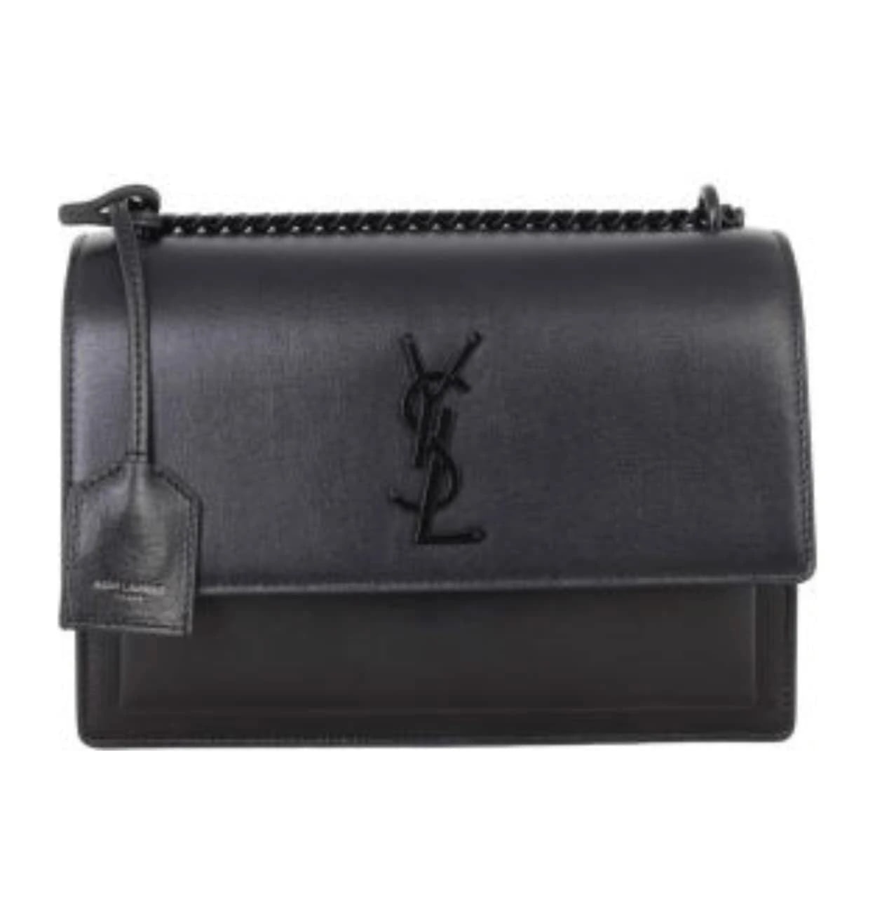 Saint Laurent Sunset Medium Bag Black Leather