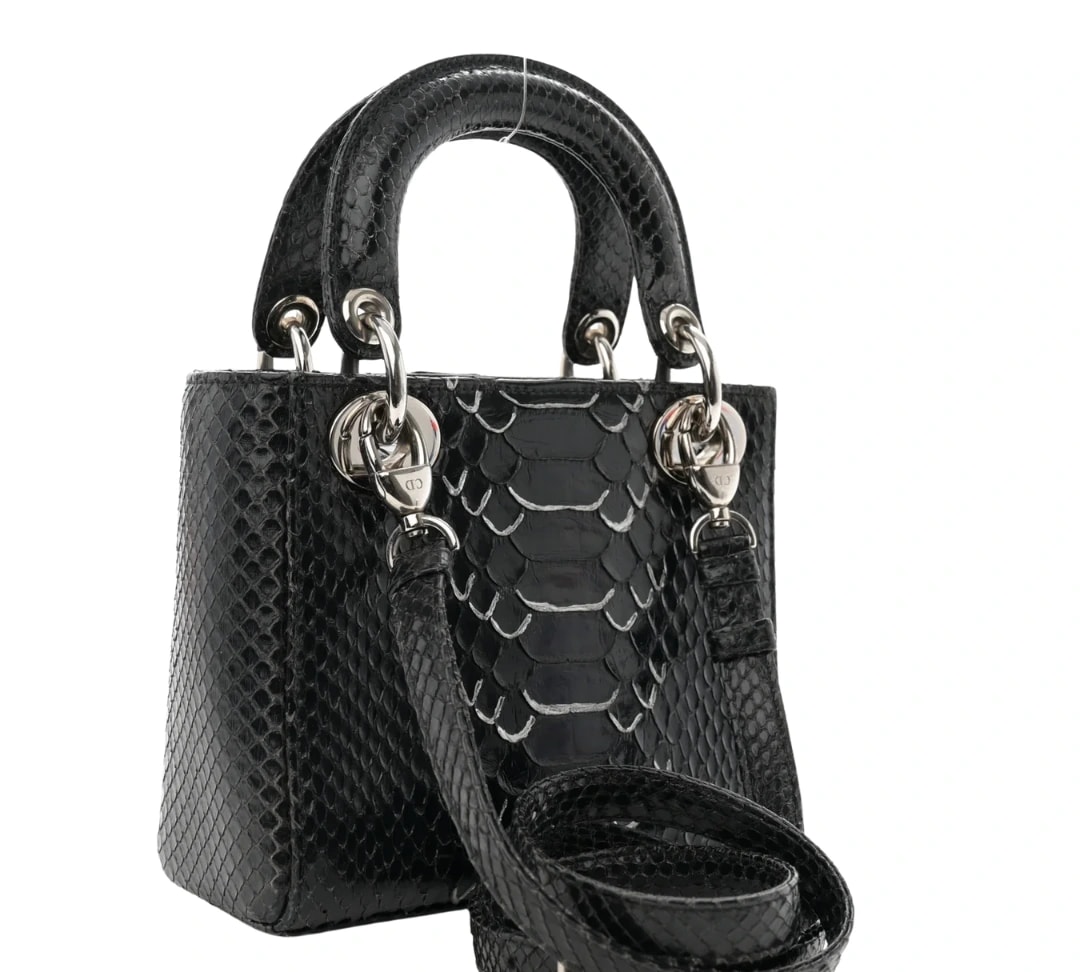 Dior Lady Dior Black Crocodile Sliver Bag
