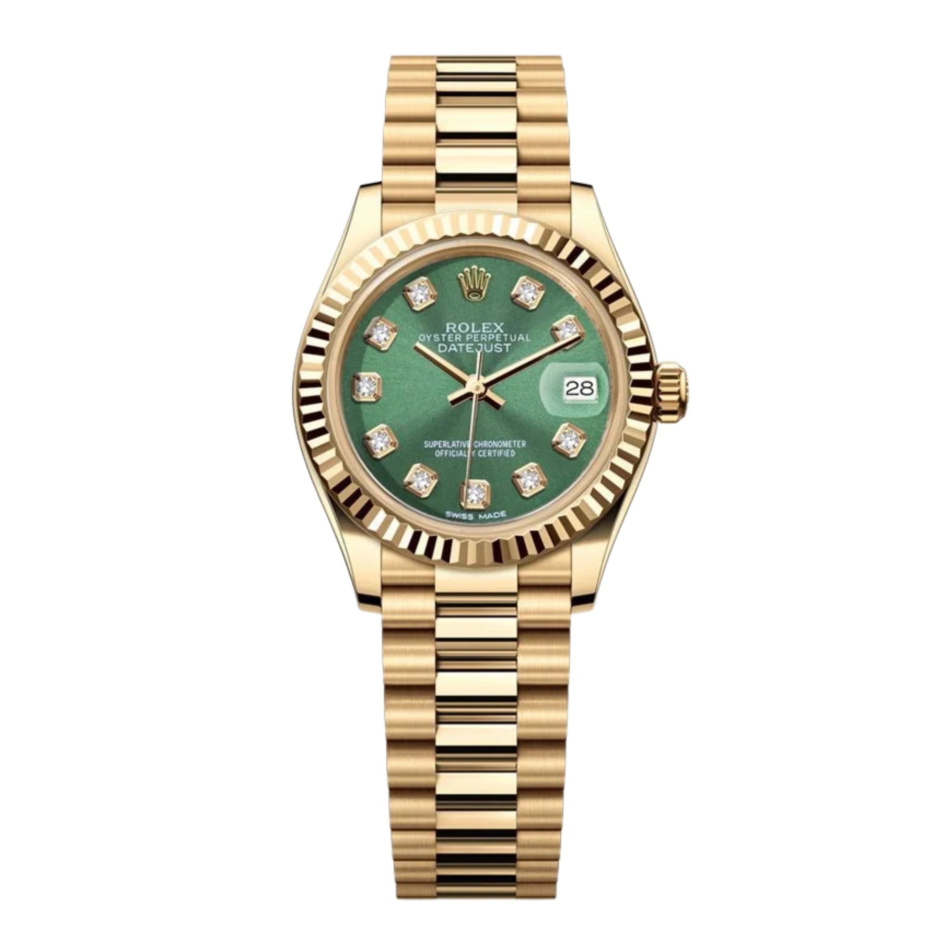 Rolex Lady-Datejust – Green Gem Dial, Yellow Gold Tone