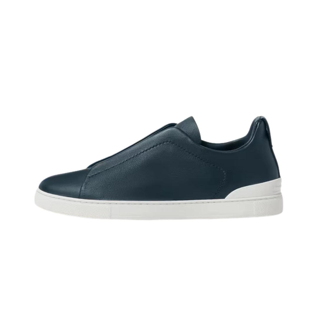 Zegna Footwear | Triple Stitch Dark Teal Blue