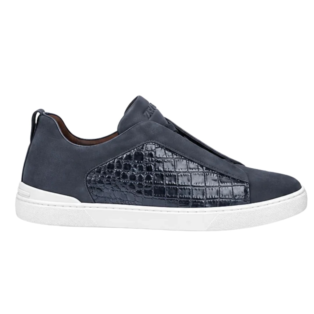 Zegna Footwear | Triple Stitch Navy Blue