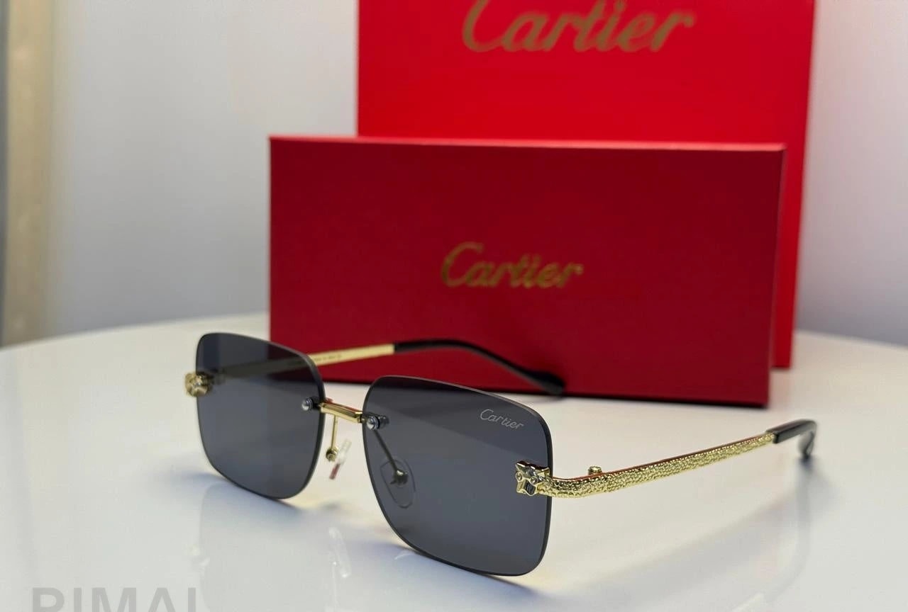كارتييه | نظارة Panthère de Cartier بدون إطار - ذهبي / شفاف