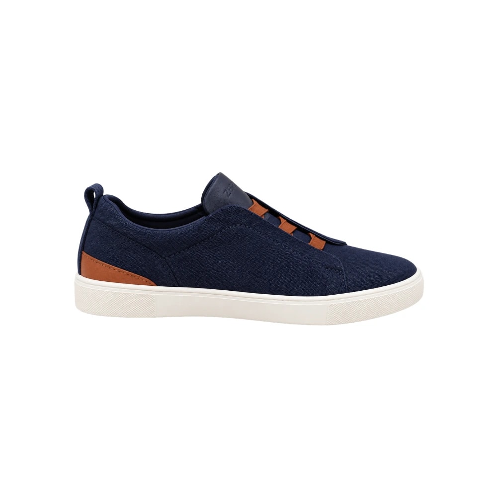 Zegna Footwear | Triple Stitch Blue/Brown