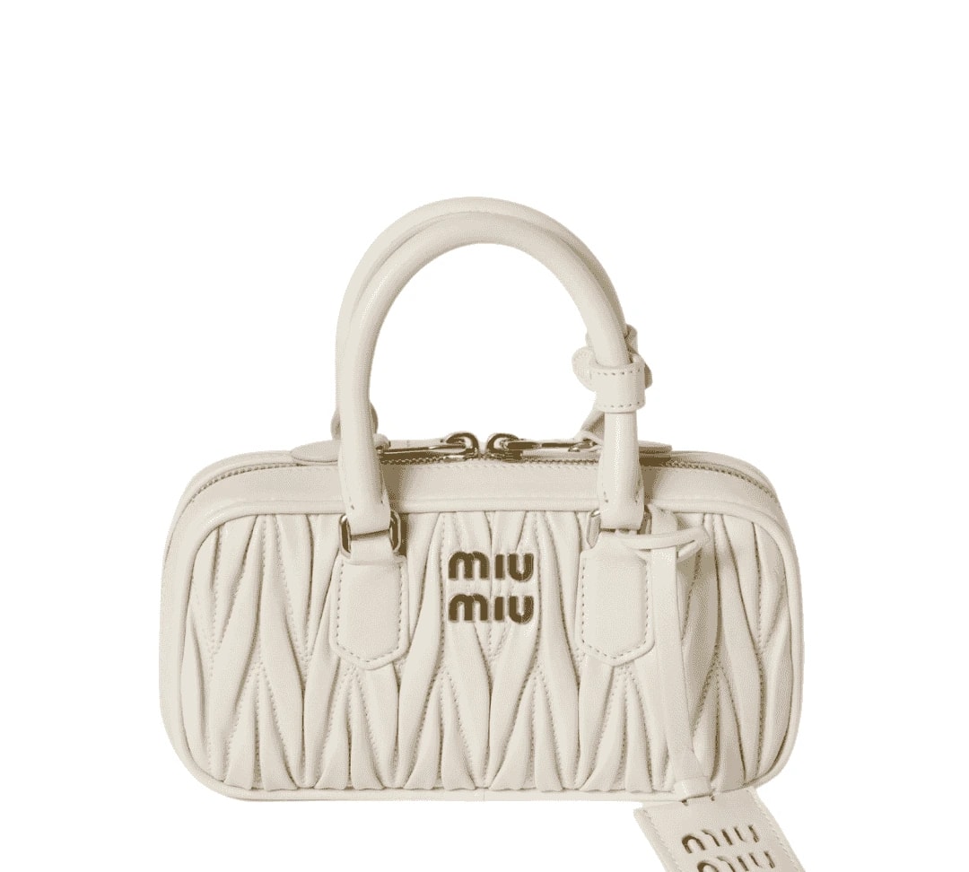 Miu Miu Arcadie Matelassé Nappa Leather Mini-Bag "White"