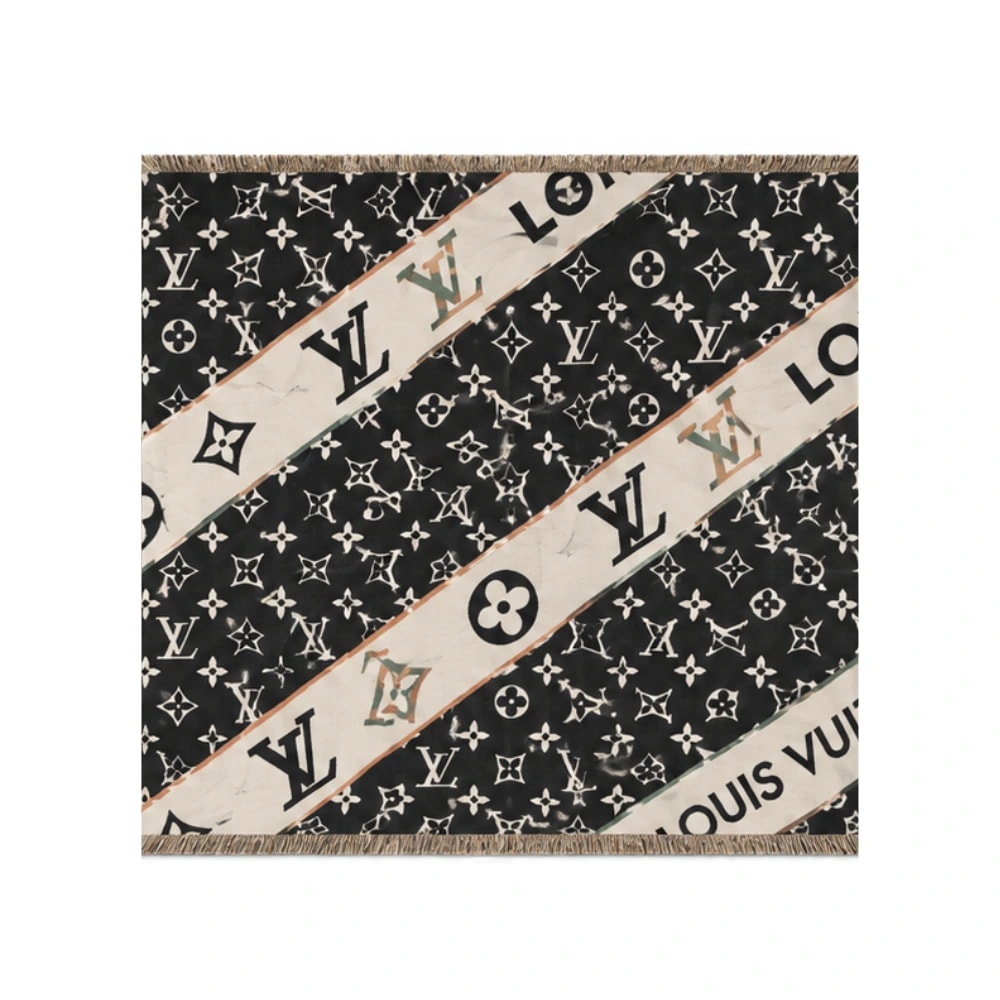 Louis Vuitton Monogram Black Scarf (SCF-LV-083)