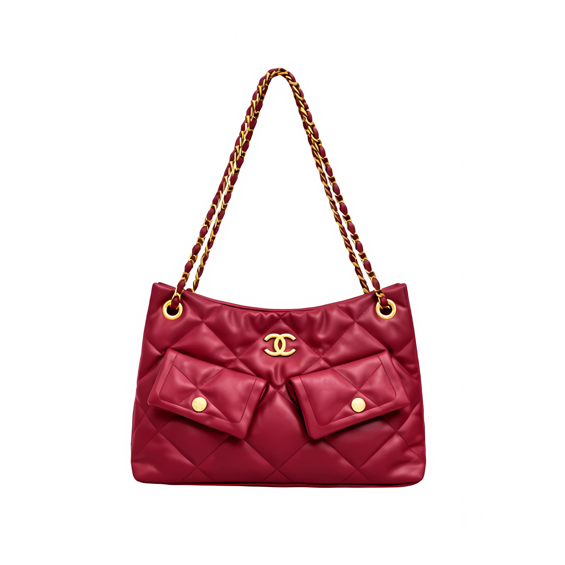 Chanel 25 Small Hobo Bag Suede Red