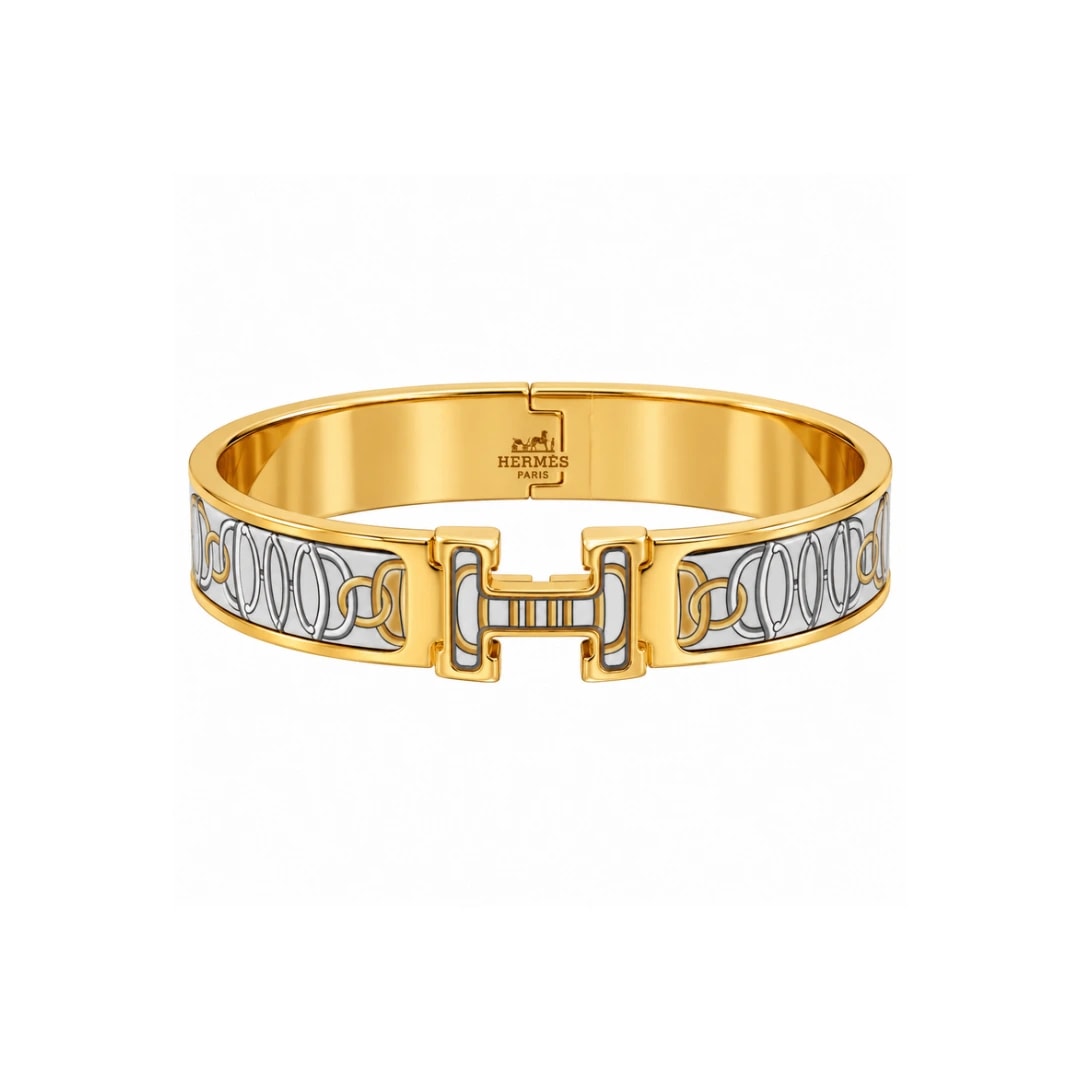 Hermès Enamel H Lock Bracelet