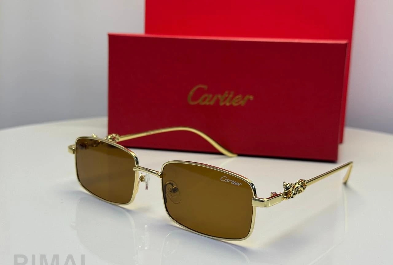 كارتييه | نظارة شمسية Panthère de Cartier – ذهبي / رمادي / أسود