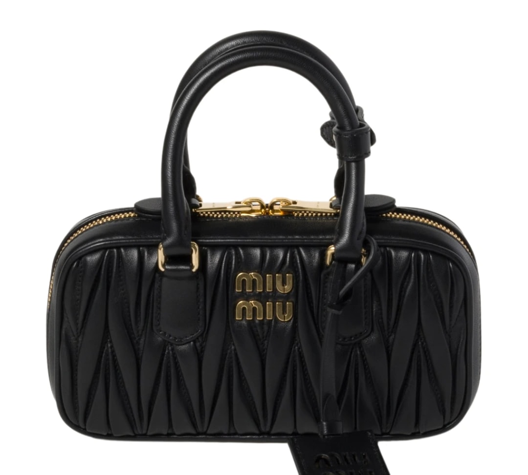 Miu Miu Arcadie Matelassé Nappa Leather-Bag "Black"