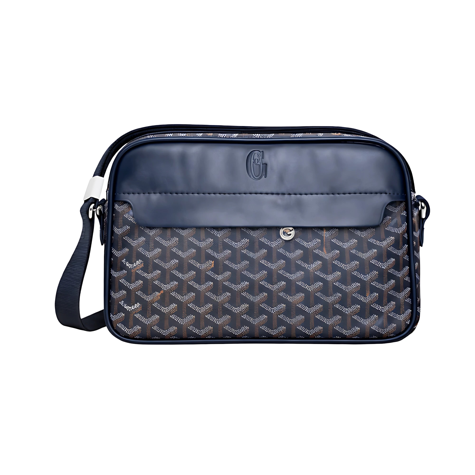 Goyard Crossbody Navy Blue Canvas Crossbody Bag