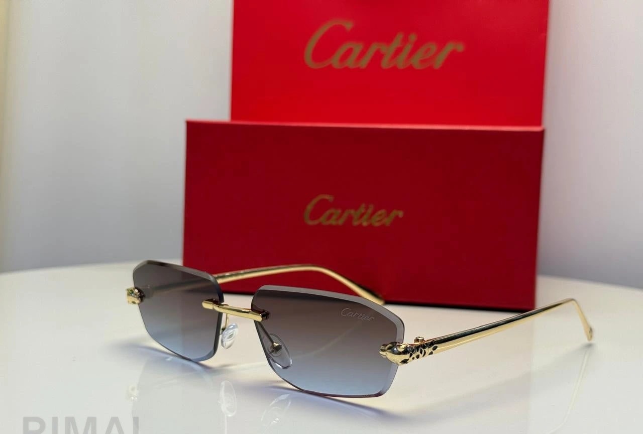 Cartier | نظارة شمسية Panthère de Cartier – ذهبي متدرج بنفسجي