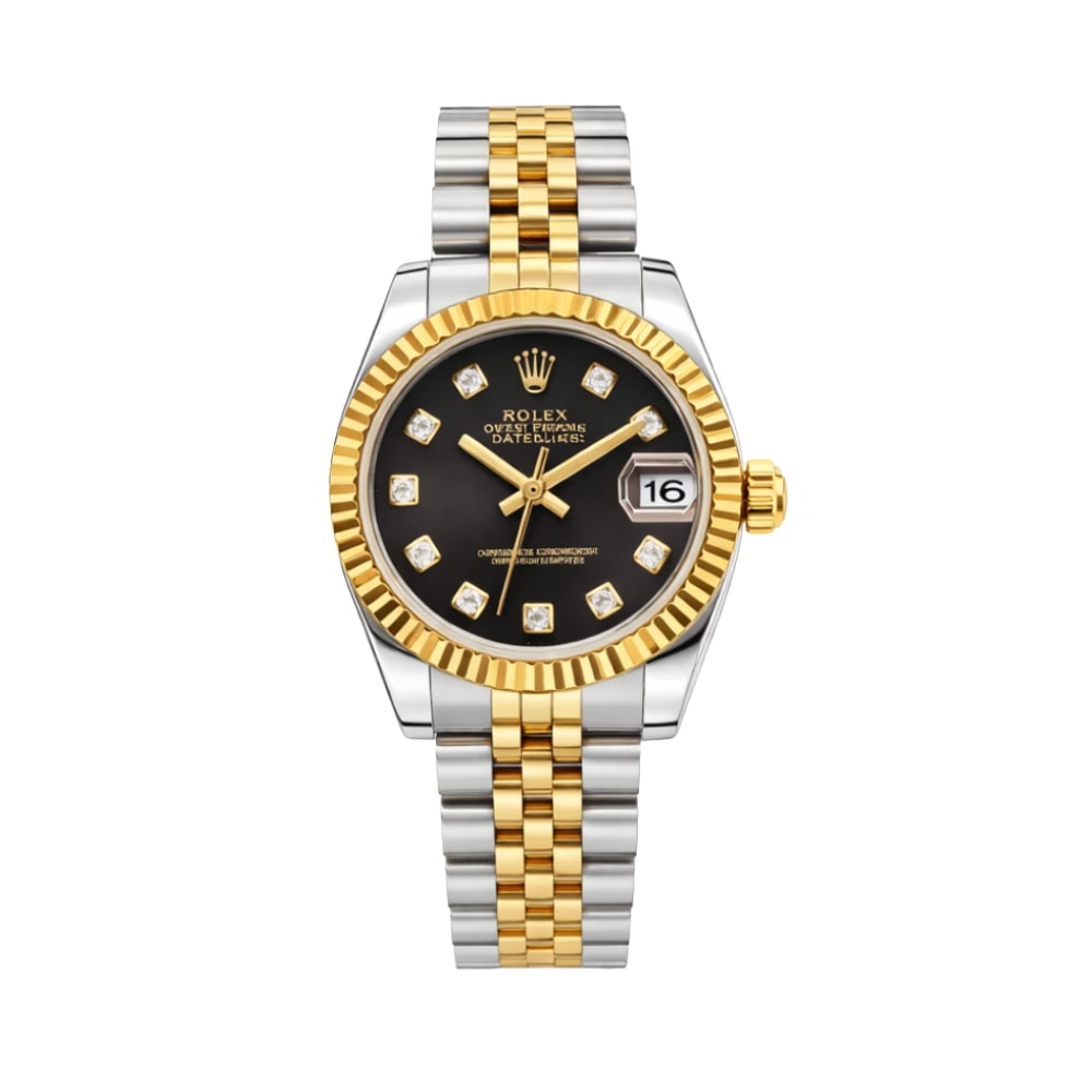 Rolex Datejust – Two-Tone Black Diamond Dial Fluted
