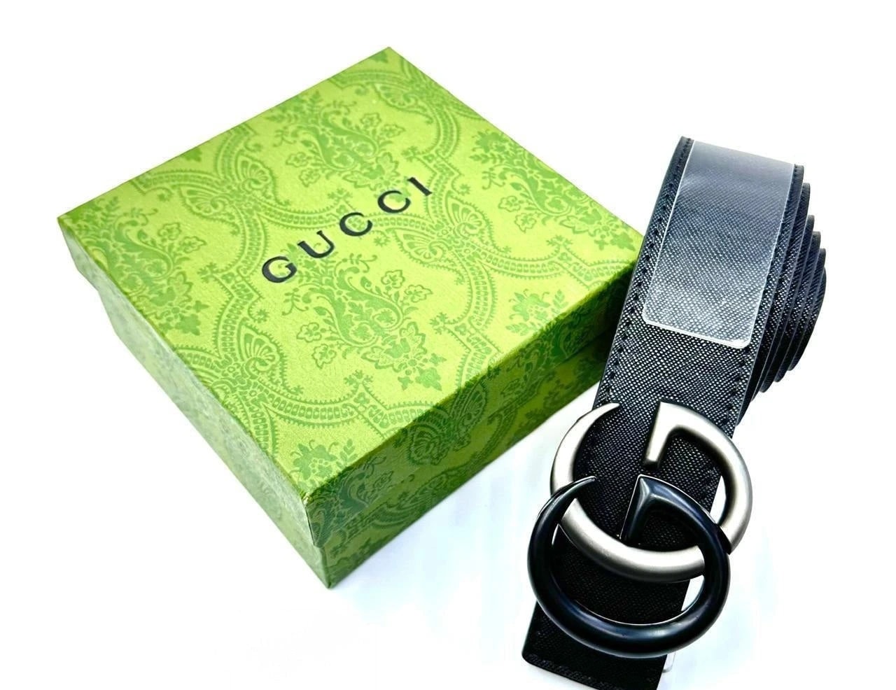 Gucci | Interlocking G Belt – Black / with Aged Silver Hardware