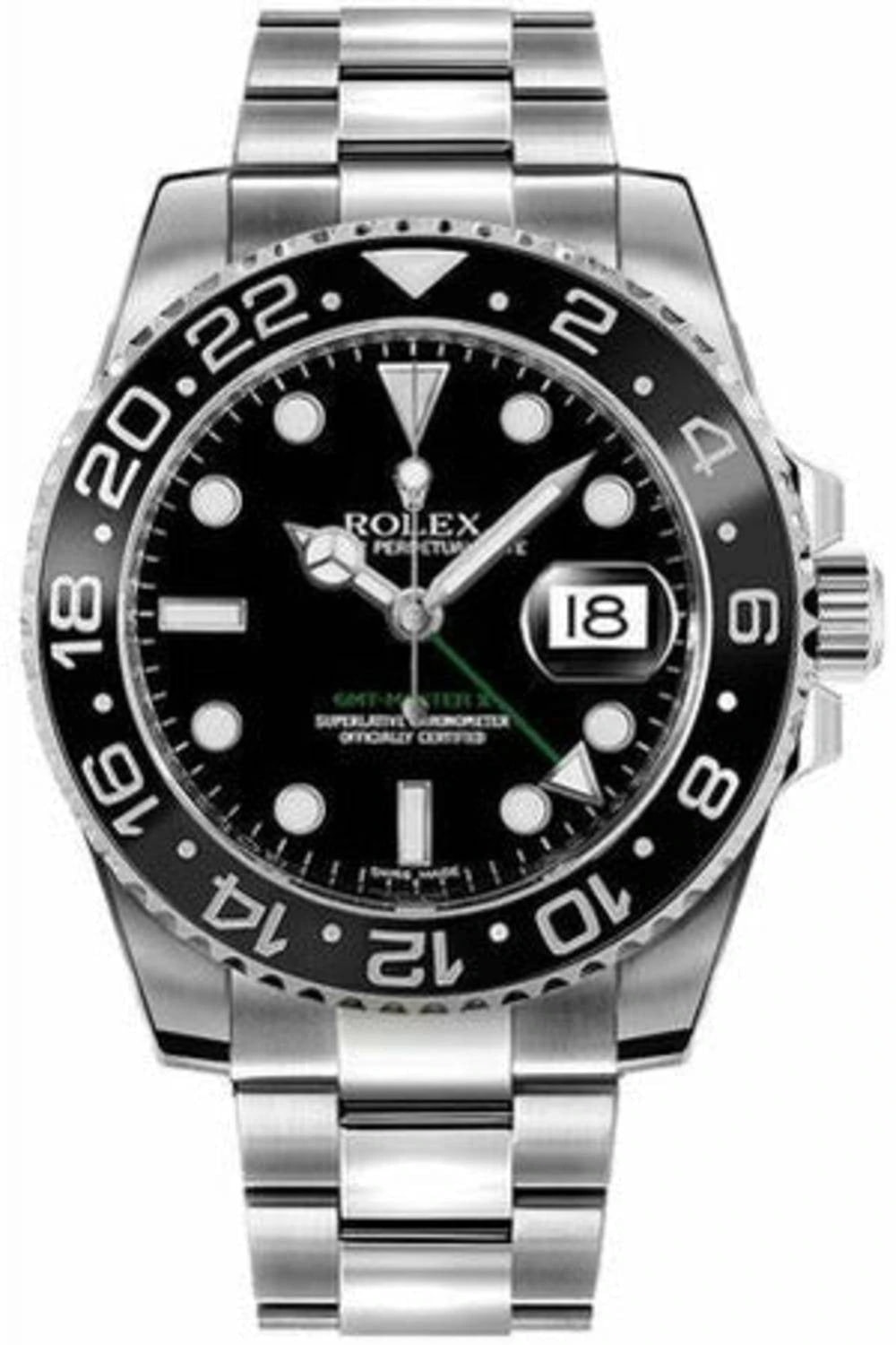 Rolex GMT-Master II – Black Dial Silver Steel (116710LN)