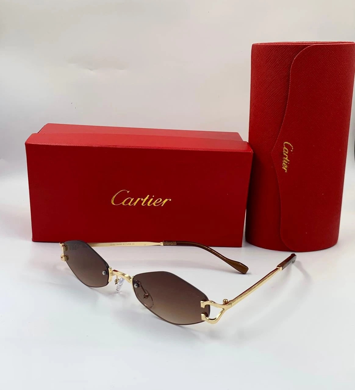 Cartier | C Decor Rimless Geometric Sunglasses