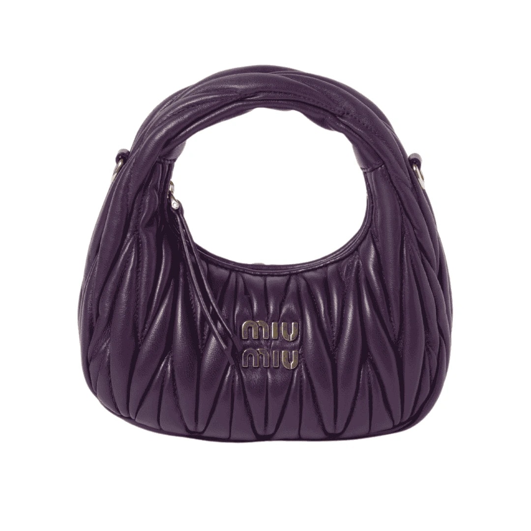 Miu Miu Wander Matelassé Nappa Leather Hobo Mini-Bag "Voilet"