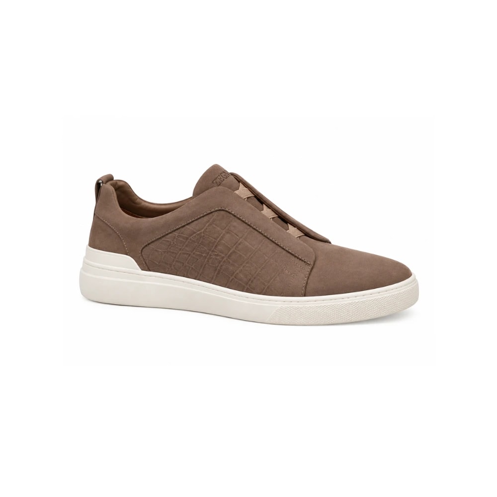 Zegna Footwear | Triple Stitch Taupe Brown