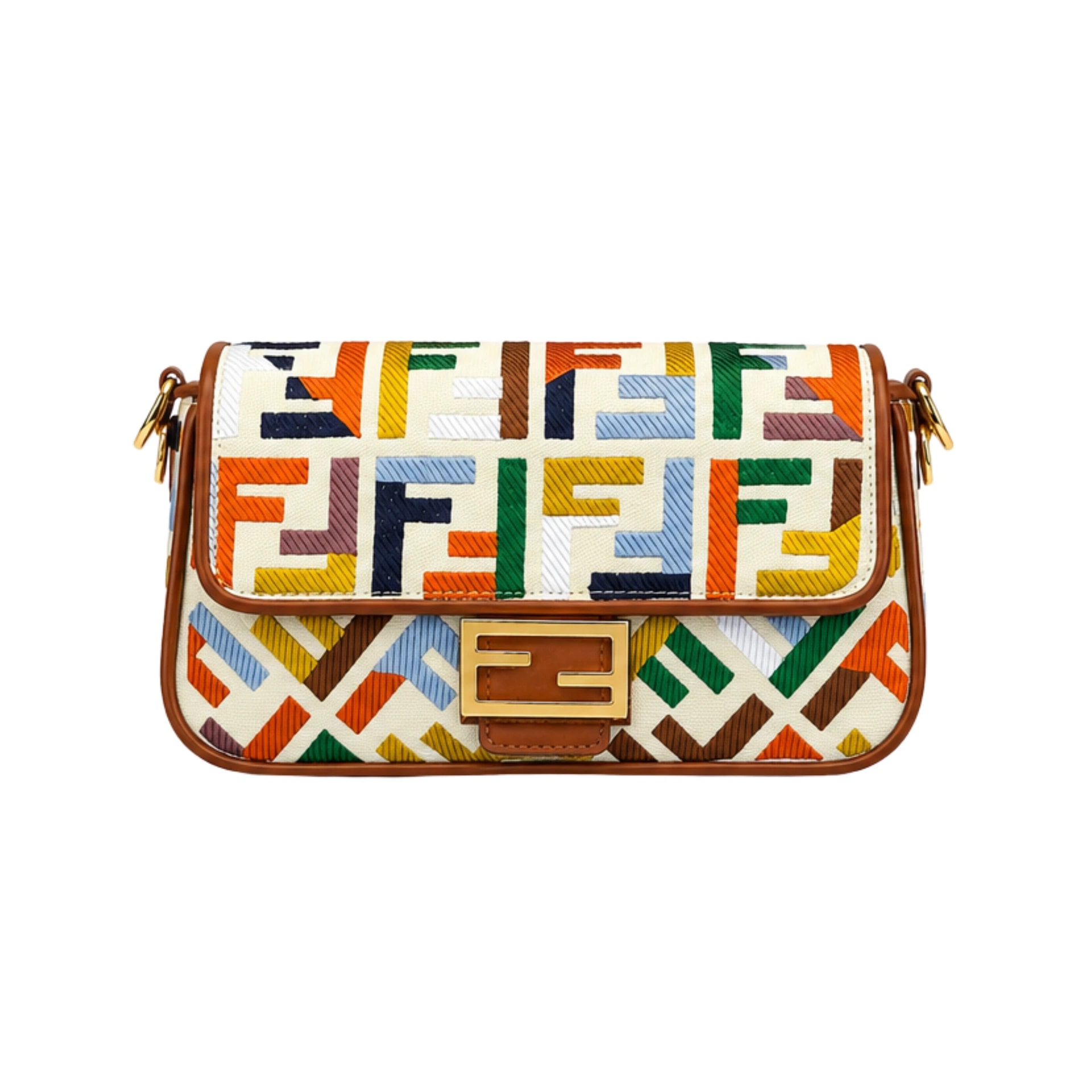 Fendi Multicolor Canvas Baguette Bag