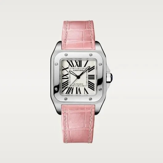 Cartier Watch SANTOS 100 Pink Strap 35.6mm