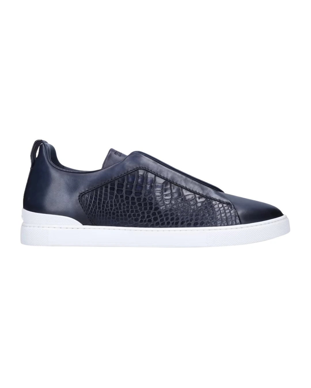 Zegna Sneakers | Crocodile Pattern Navy Blue