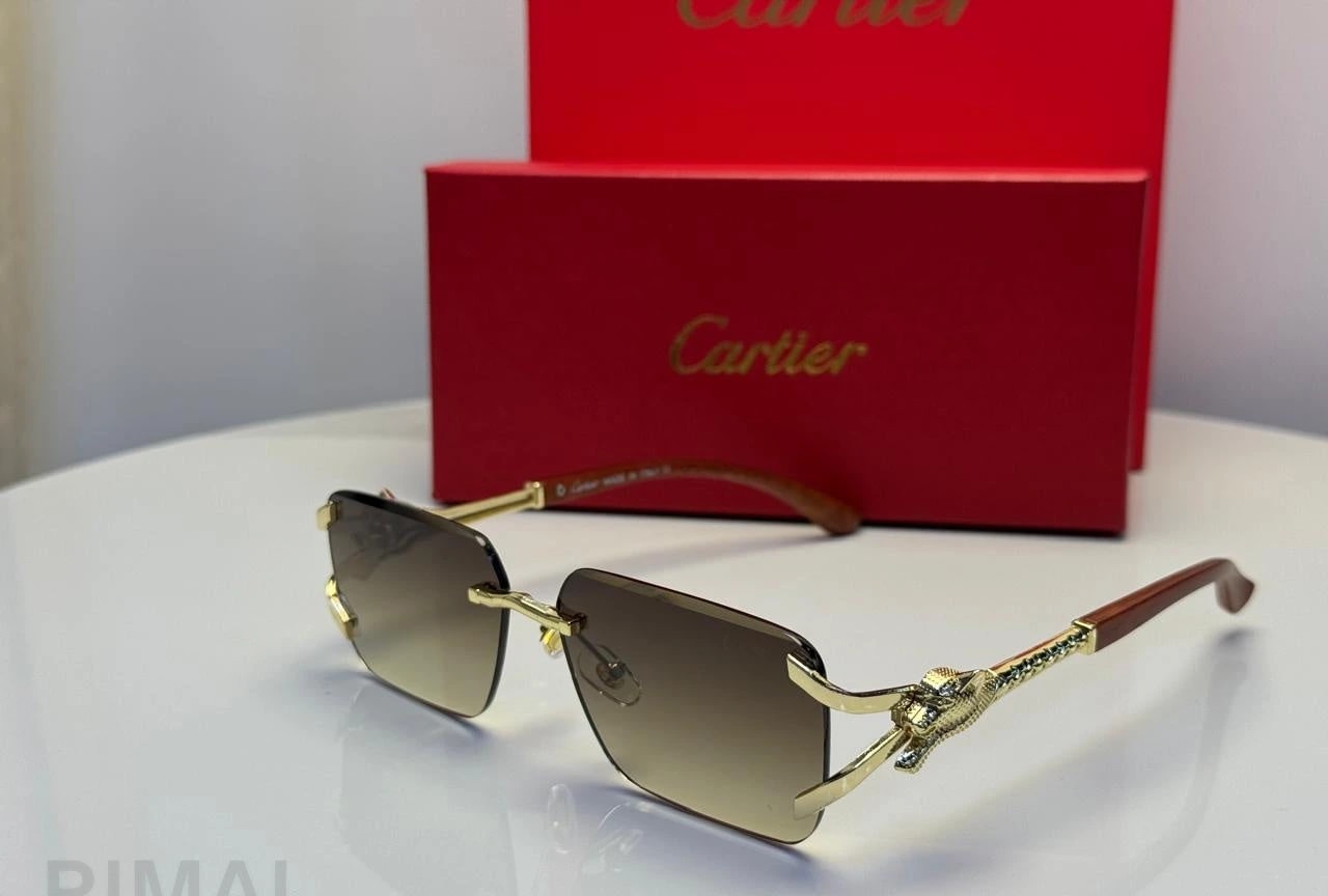 كارتييه | نظارة شمسية Panthère de Cartier – فضي / أزرق