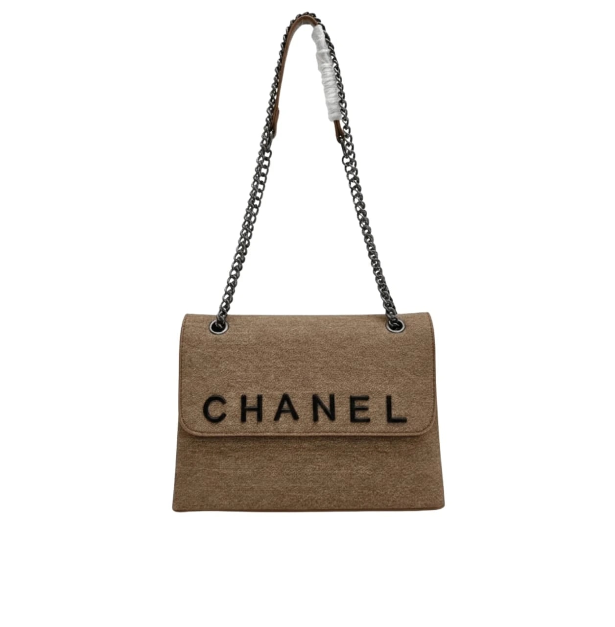 Chanel Flap Bag - Beige Jersey Material