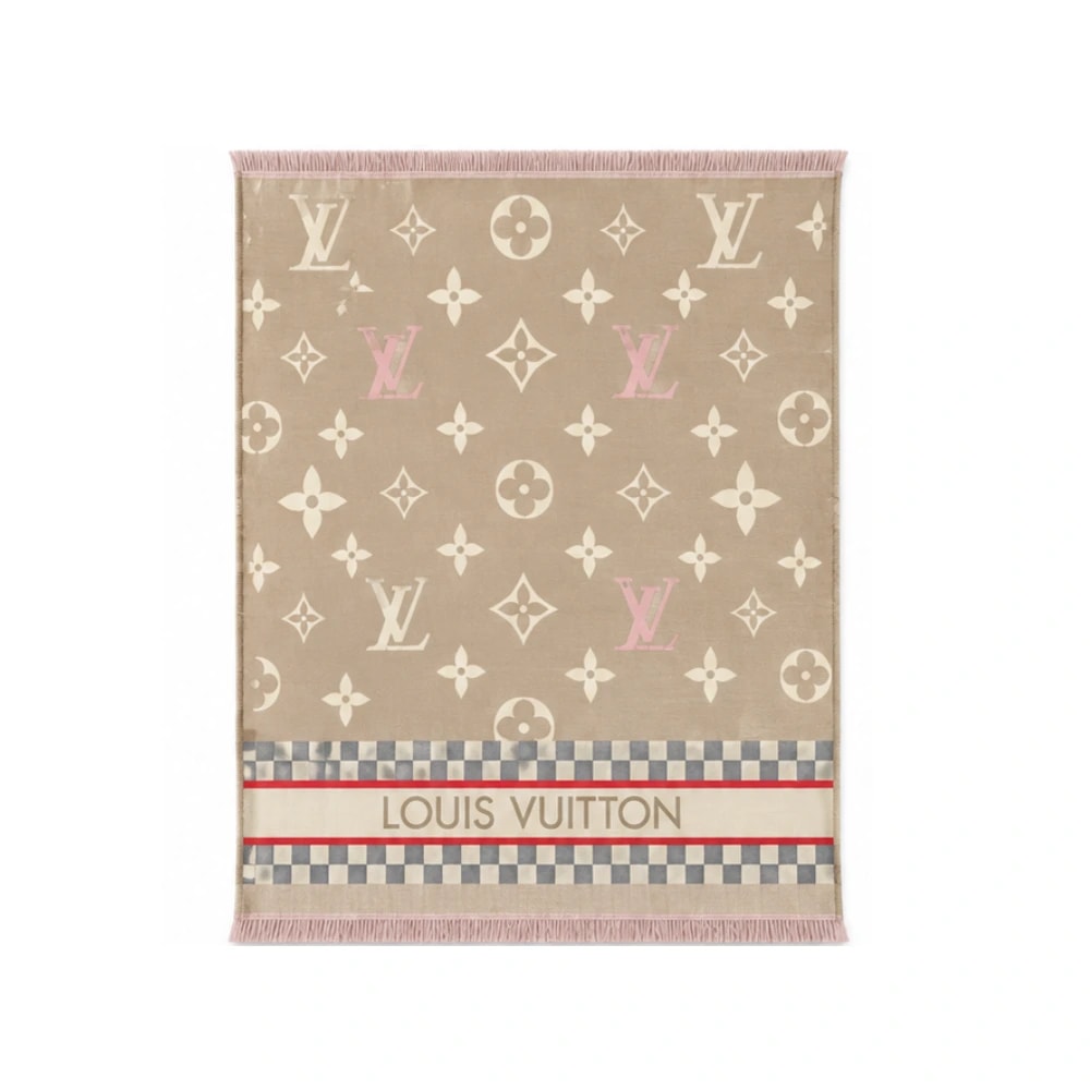 Louis Vuitton Monogram Beige Rose Scarf